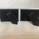 Pair of brushed effect metal photo frames