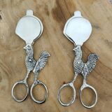 Set of two pairs of antique eggcutter scissors