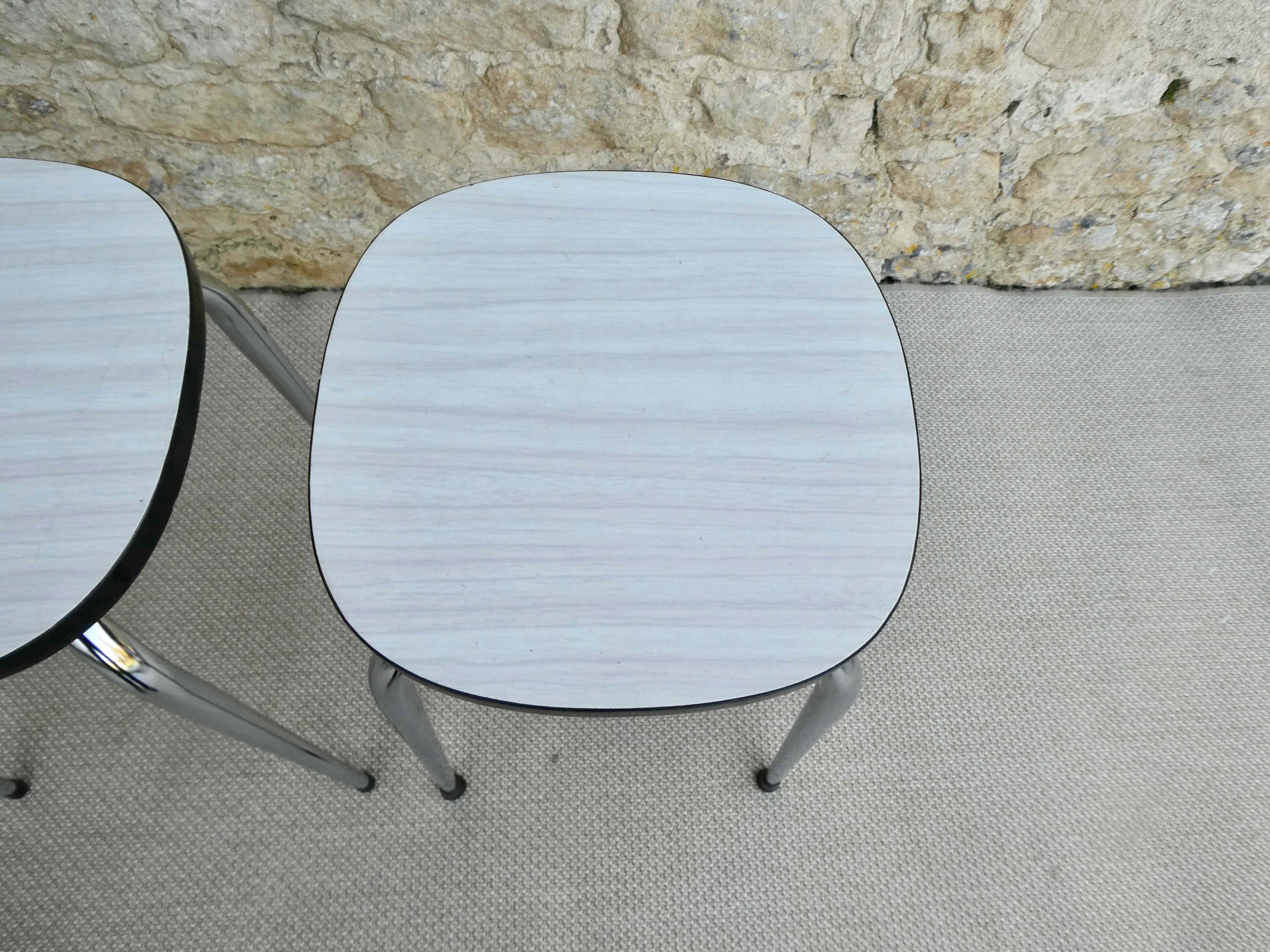 Pair of formica stools from the 60s
