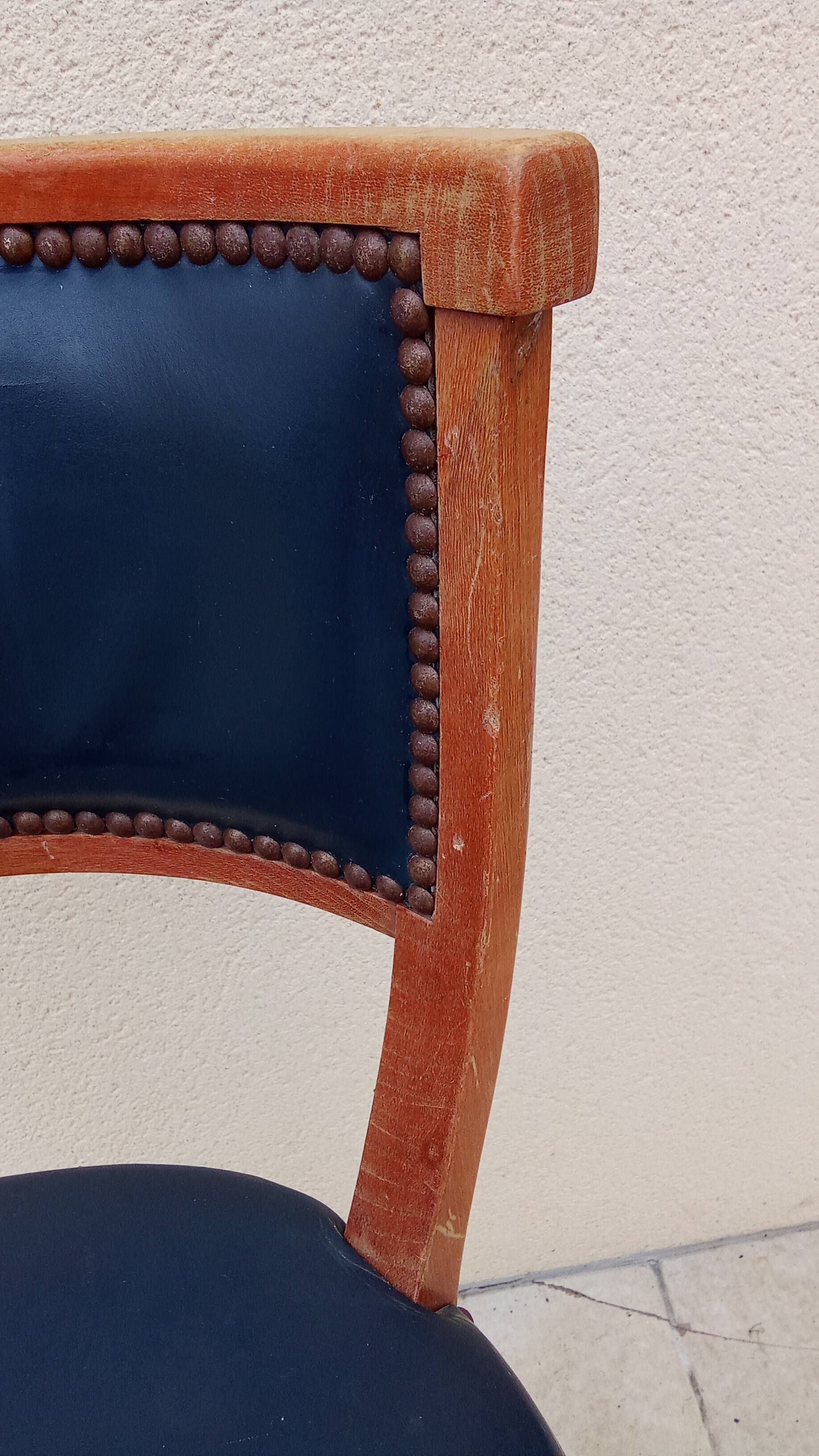 Vintage wood and antique brass bar stool