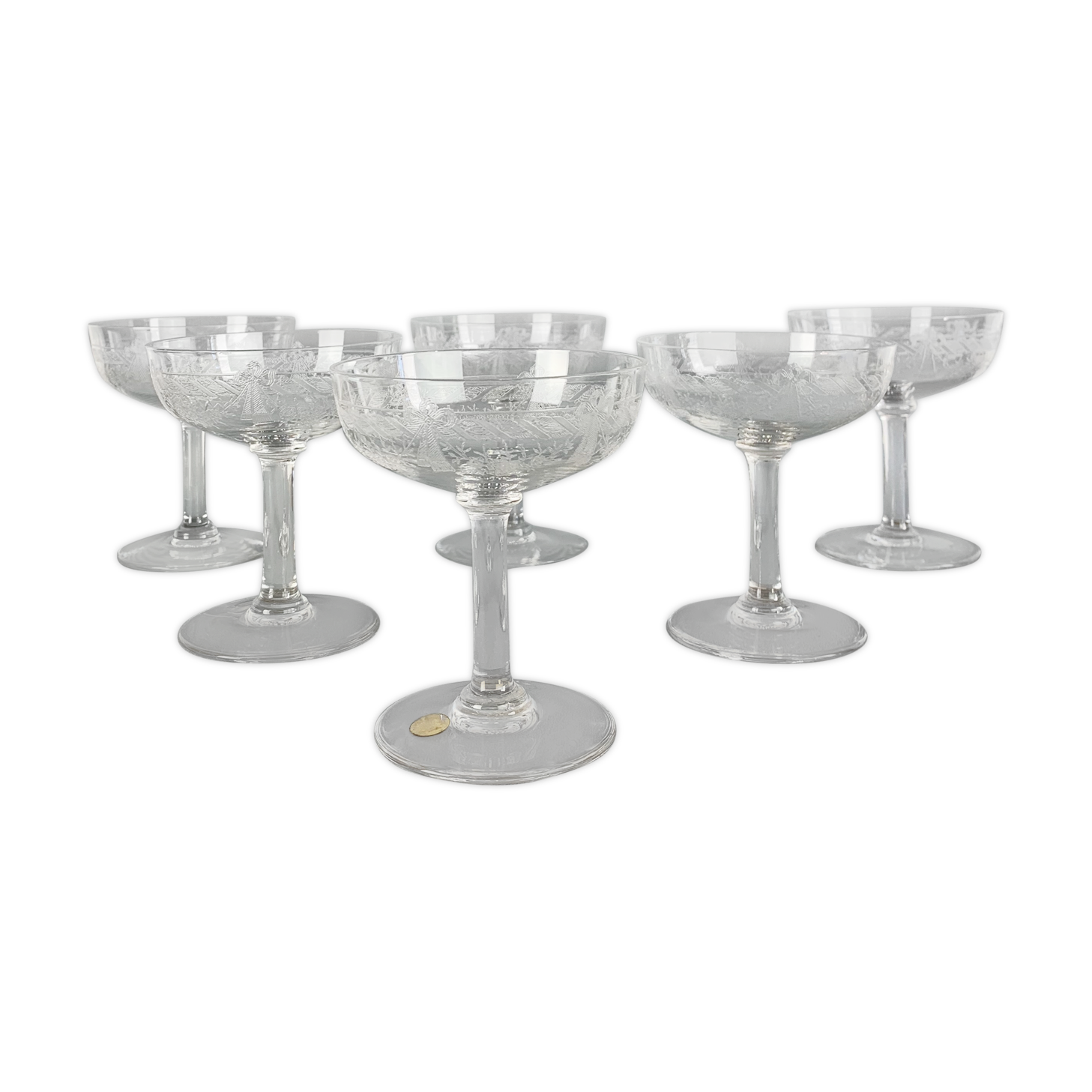 SUITE OF 6 CUPS TO CHAMPAGNE SAINT LOUIS MODEL SAPHO IN CRISTAL