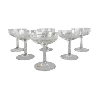 SUITE OF 6 CUPS TO CHAMPAGNE SAINT LOUIS MODEL SAPHO IN CRISTAL