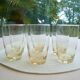 Set de 6 verres à eau jaunes vintage
