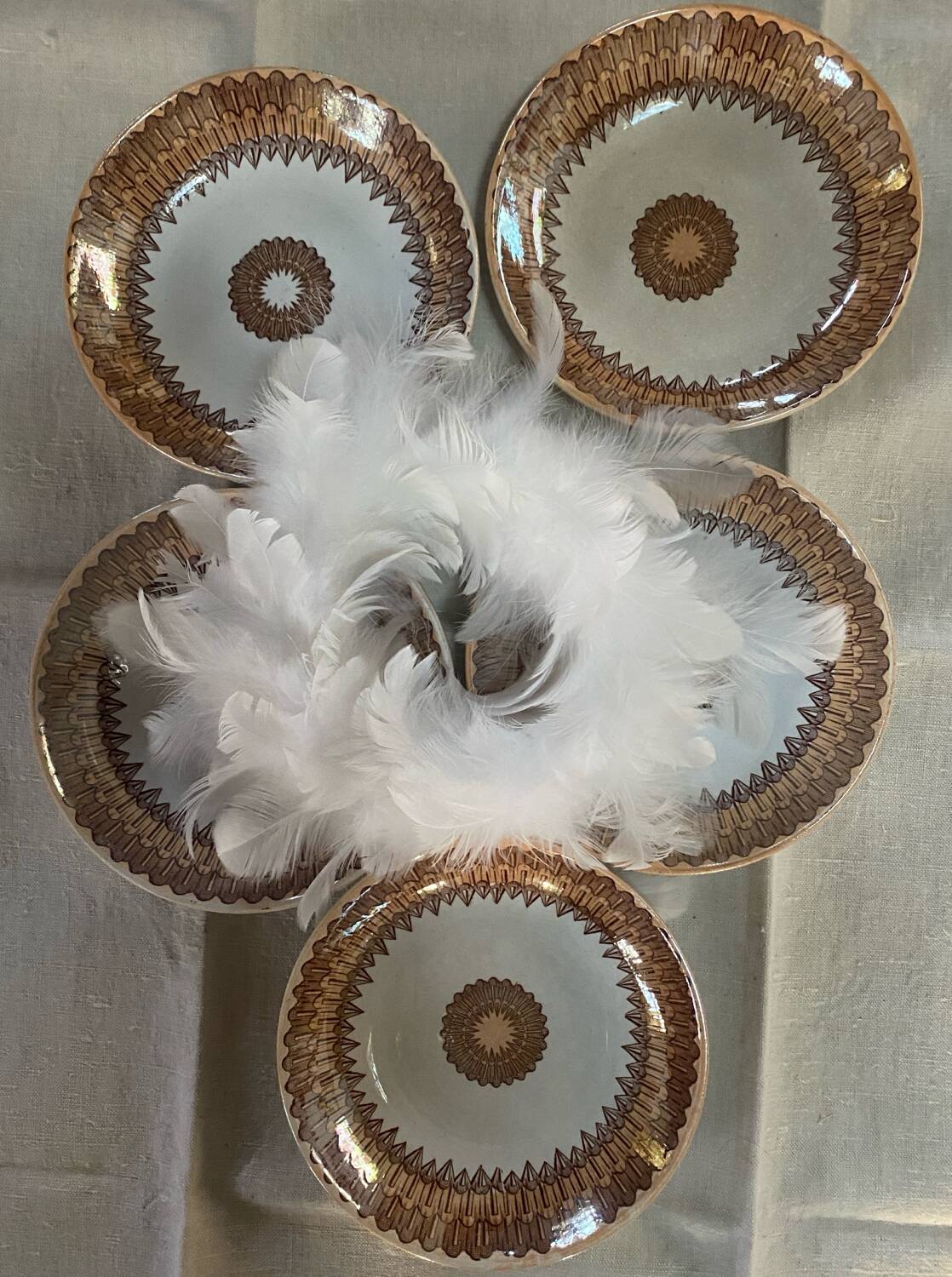 5 old porcelain bowls U et Cie Sarreguemines