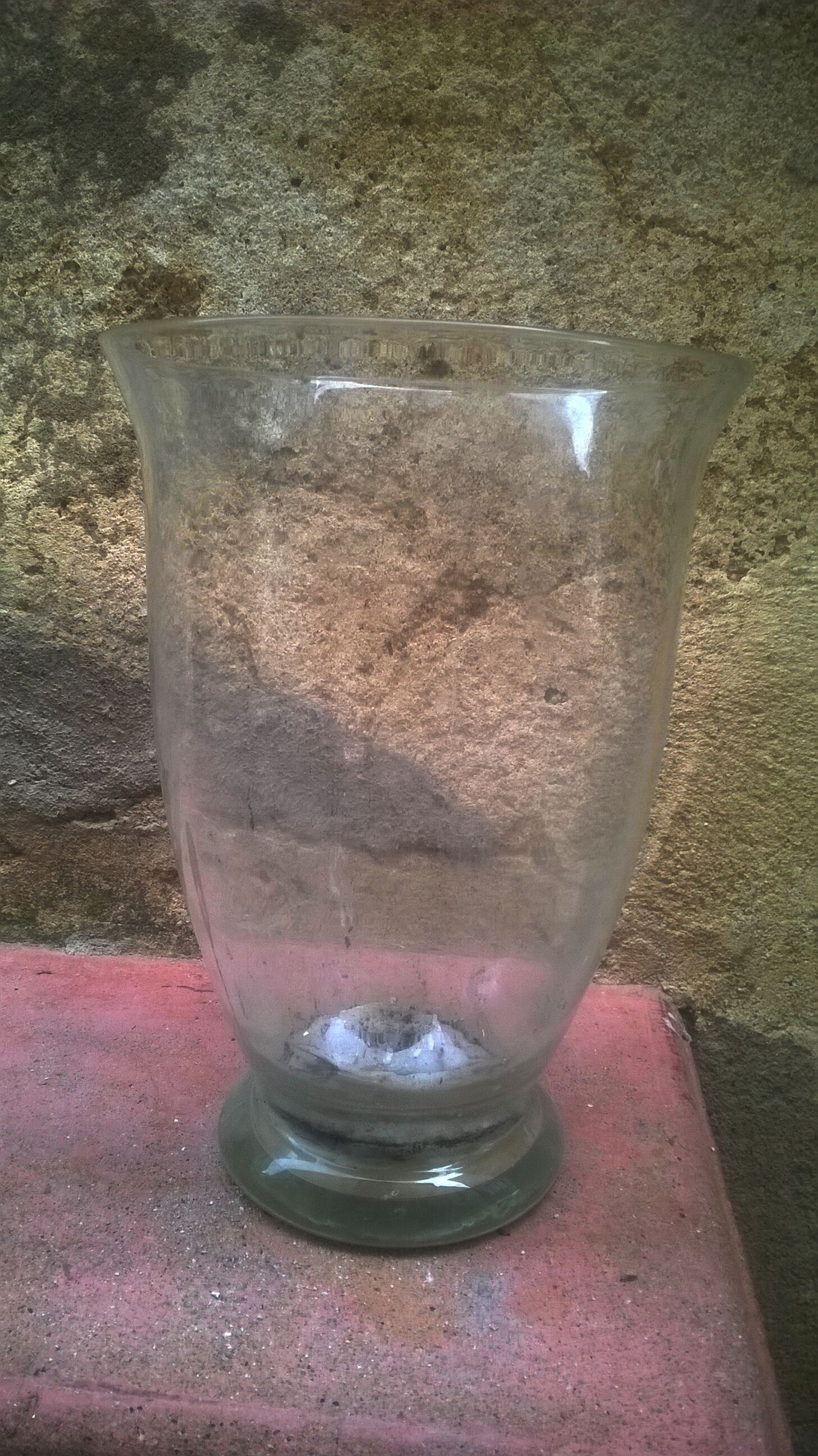 Vintage glass cut vase