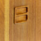 Teak slide door cabinet, made in Sweden, marked swan, 1960s