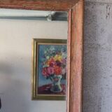 Large antique mirror in patinated wood h170cm