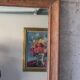 Large antique mirror in patinated wood h170cm