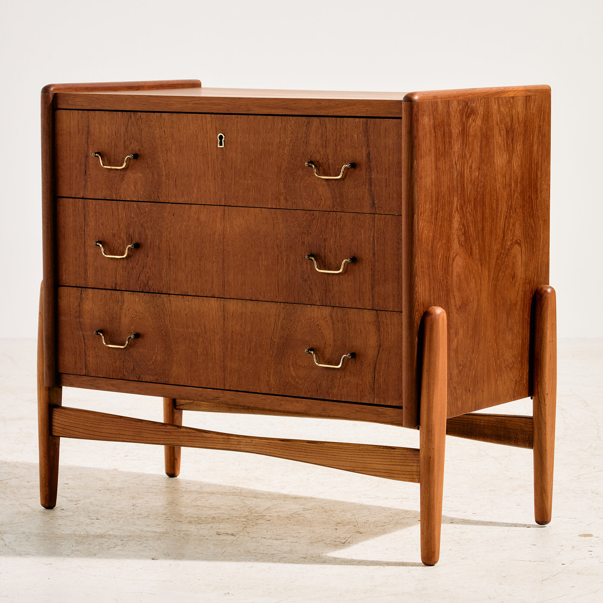 Restored commode in teak and oak