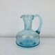Pichet en verre bullé bleu vintage