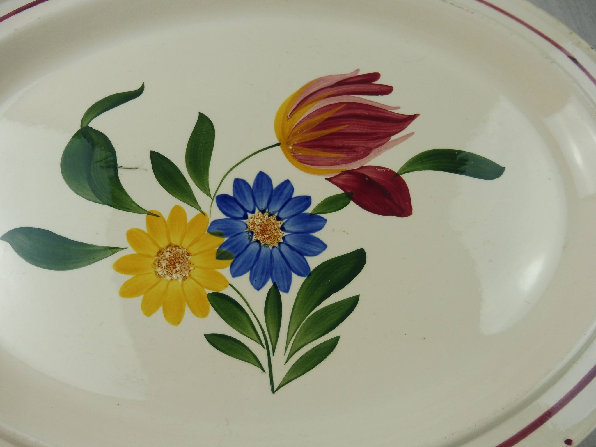Plat ovale décor Selestat, Schlettstadt, de Sarreguemines