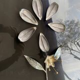 Silver metal flower with cup petal