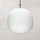 Minimalist suspended glass ball lamp from the vintage German space age by Glashütte Limburg, 1970s.