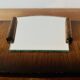 Wooden wall coat rack with vintage mirror - 6 hooks