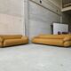 Canapé bouclé jaune Sesann par Gianfranco Frattini pour Cassina, set de 2