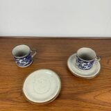 Vintage tea set for 2 people with flower pattern