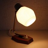 Teak and brass bedside or table lamp