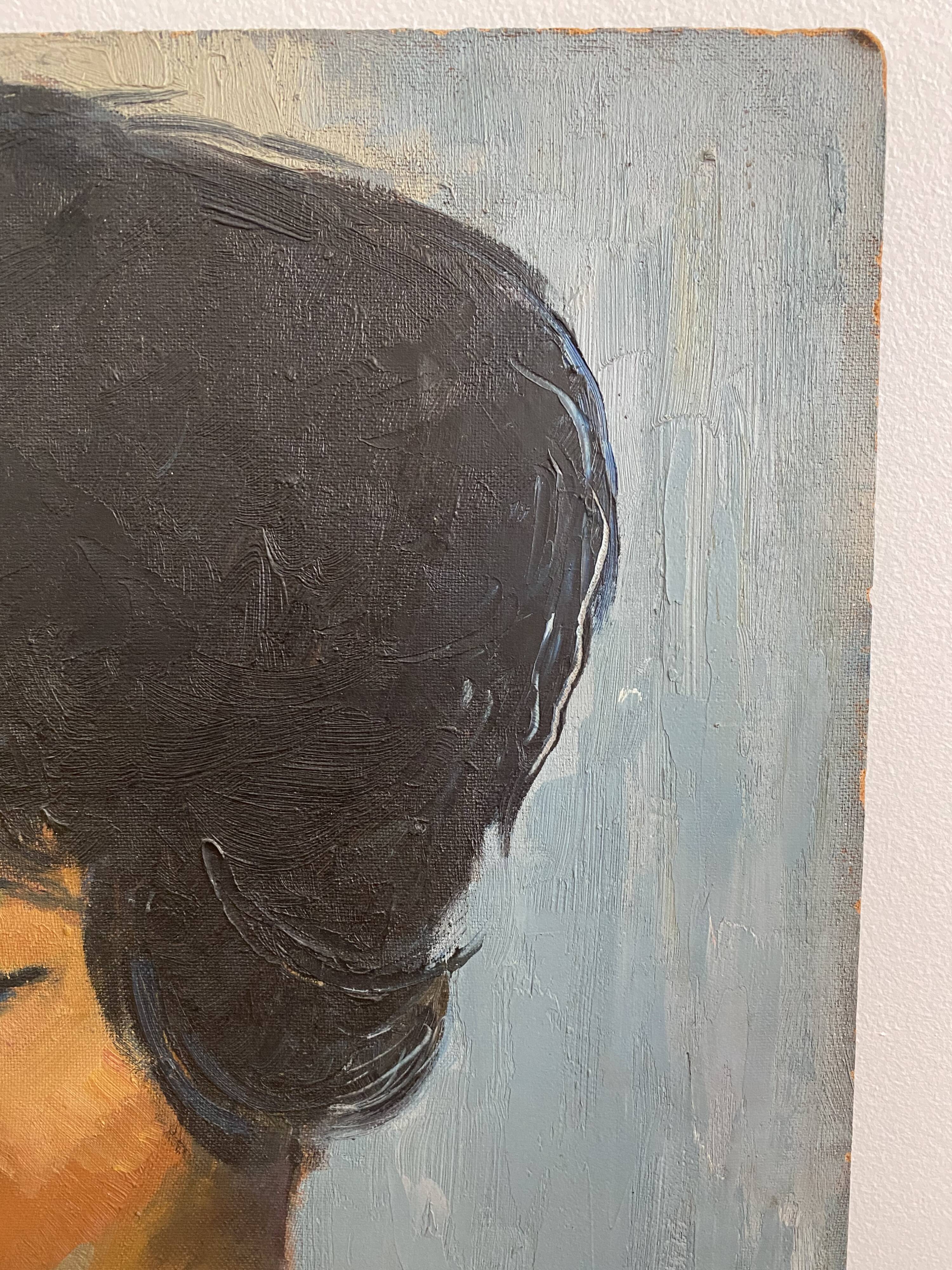 Portrait of a woman in oil on panel