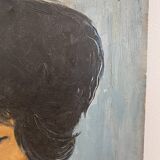 Portrait d’une femme à l’huile sur panneau