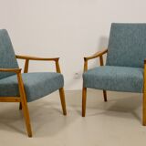 Pair of vintage armchairs in beech year 60