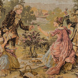 Large antique tapestry "country breakfast"