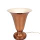Lampe cornet en métal cuivré, époque Art Déco