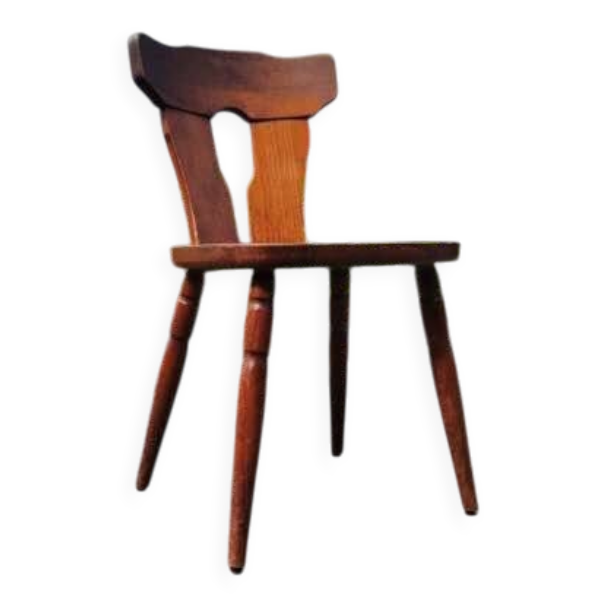 Vintage Brutalist Stube solid wood dining chair