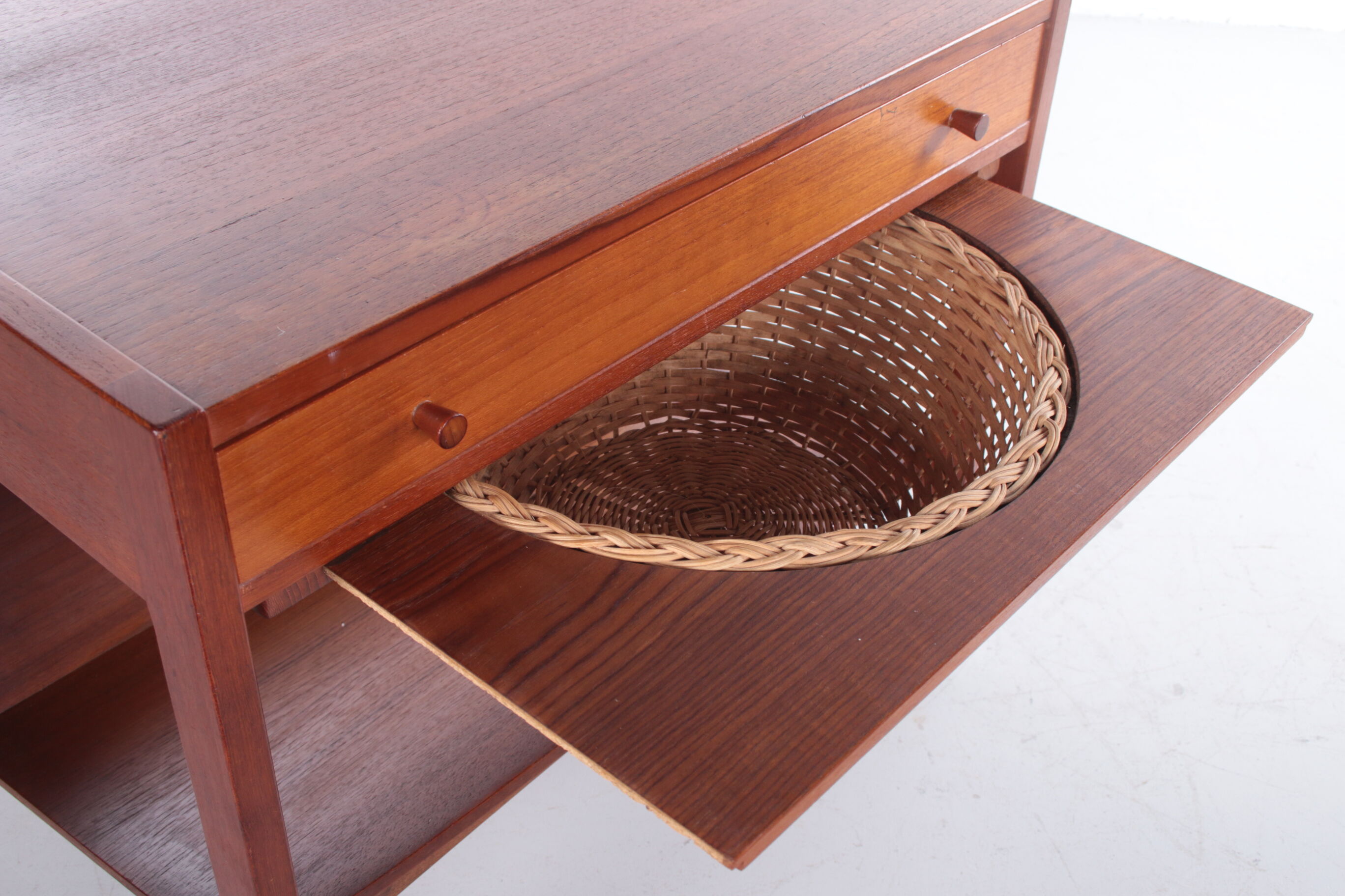 Danish Design Teak Wooden Side Table and Sewing Box,1960s