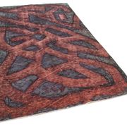 Hand-knotted hi-low pile oriental 1980s 157 cm x 264 cm purple carpet