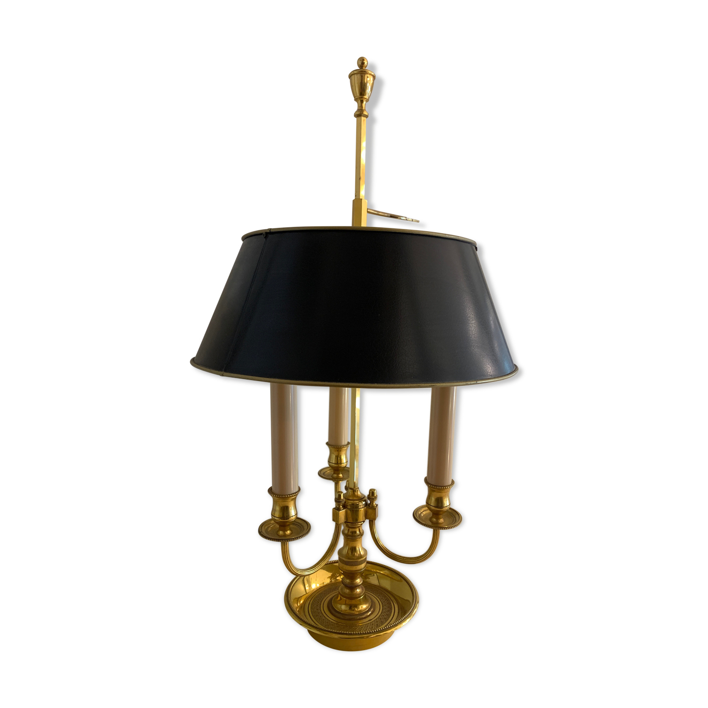 Hot water bottle lamp, 3 lights in bronze Lucien Gau, XXth