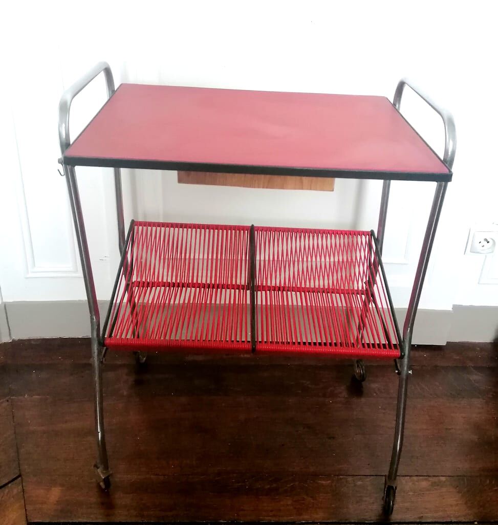 Desserte roulante scoubidou 1950