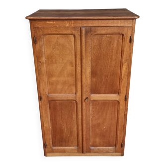 Antique French oak wardrobe, provincial sideboard from the 1920s with key.