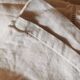 Drap ancien en lin monogrammé 3,40x2,20 m