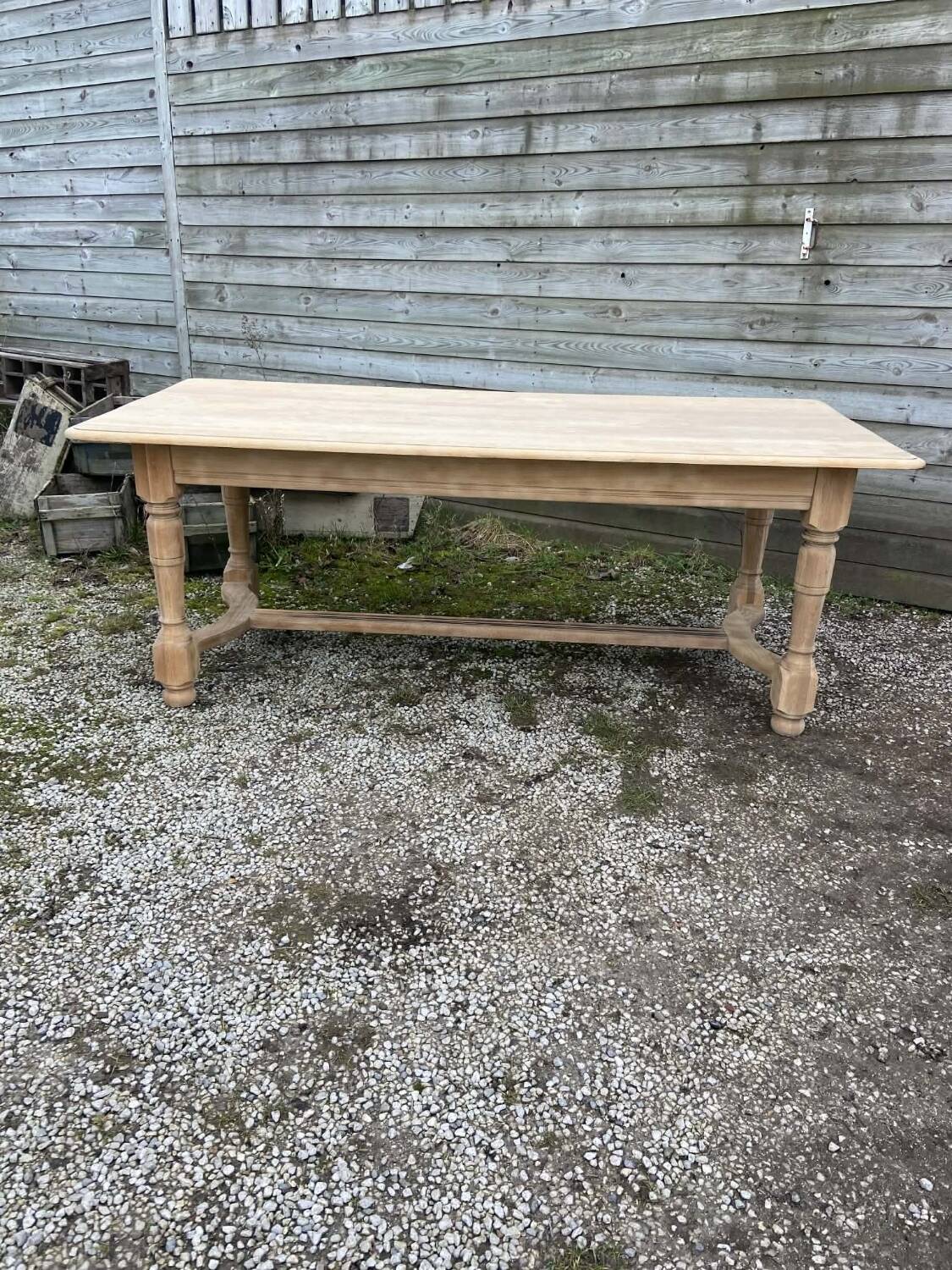 Raw wood dining table