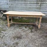 Raw wood dining table