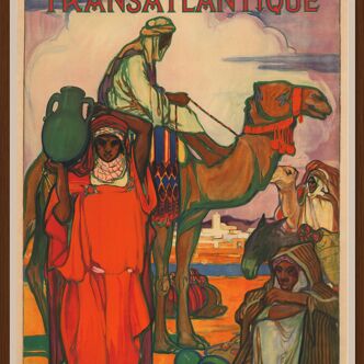 Affiche Transatlantique Algérie, Tunisie, Maroc