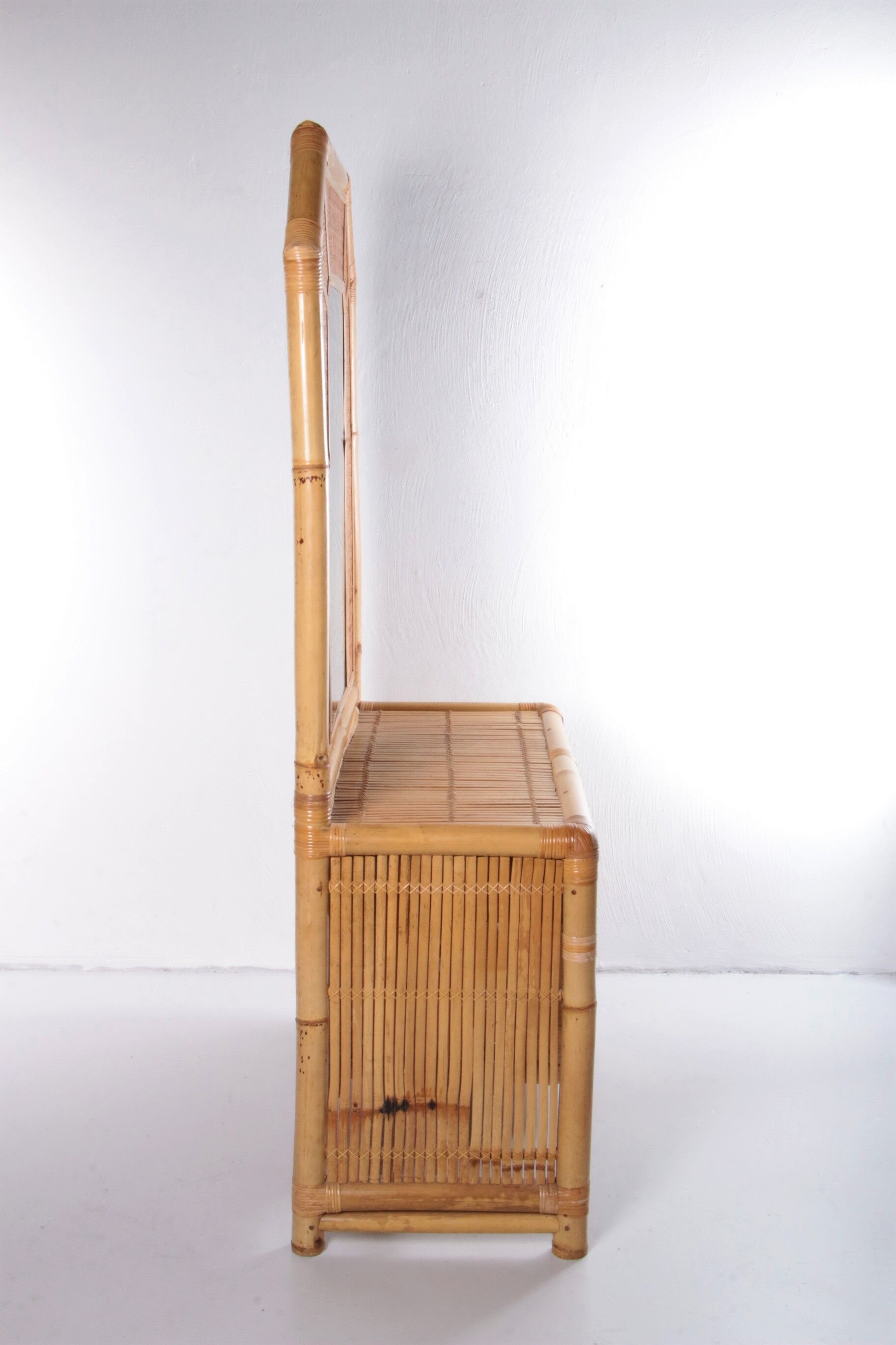 Vintage faux bamboo dressing table 'natural beauty' 1980s France