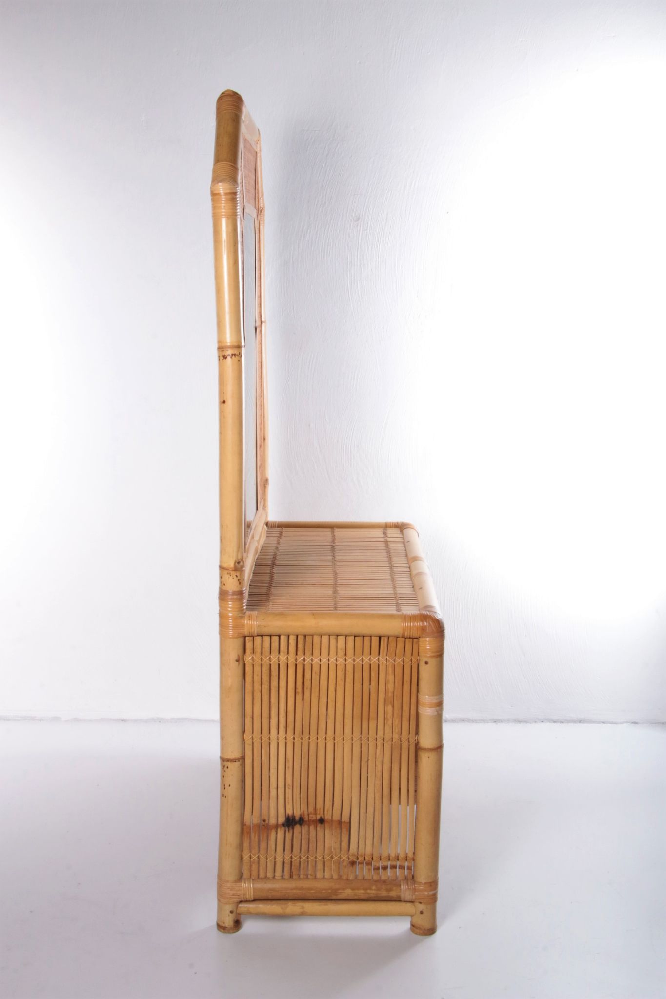 Vintage faux bamboo dressing table 'natural beauty' 1980s France