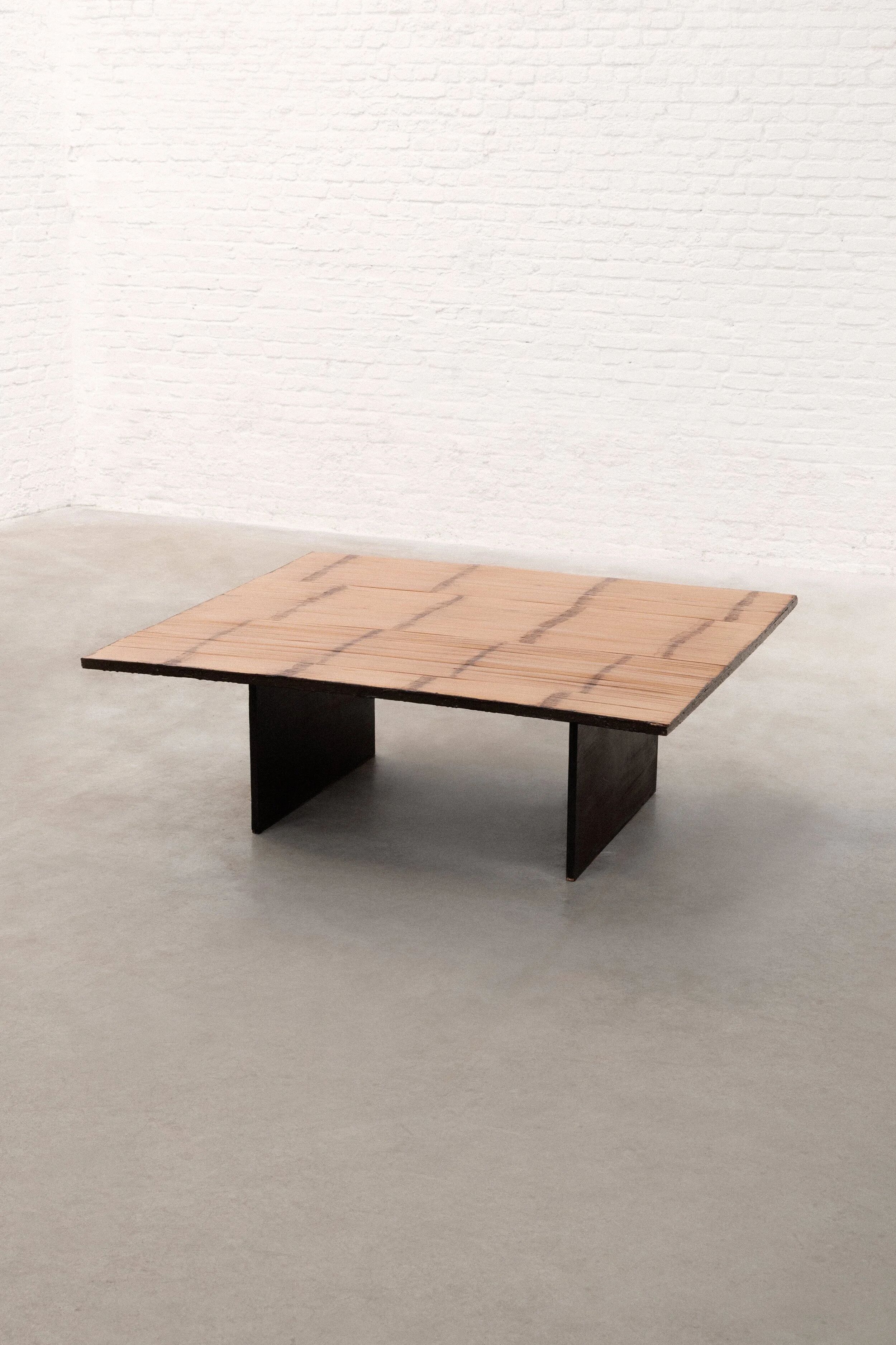 Bamboo coffee table by Axel Vervoordt, Belgium, 1980s