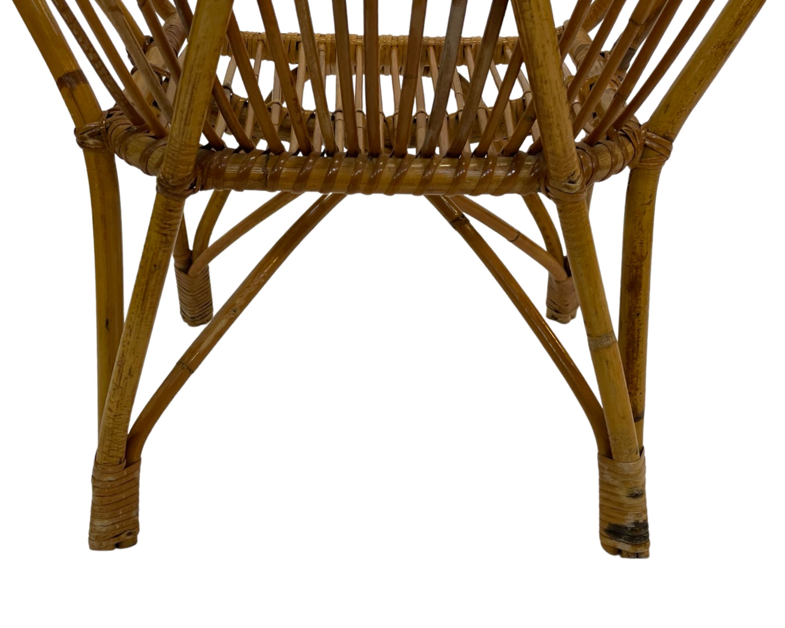 Rattan easy chair by Dirk van Sliedregt Rohe Noordwolde 1960 in the Netherlands