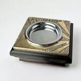 Brutalist wood and resin ashtray, Italy, 1980s