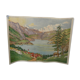 School poster Rossignol collection 50s, N° 33 and 34 the lake and the coast with cliff