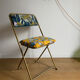 Vintage folding chair lafuma revisited yellow and blue floral fabrics