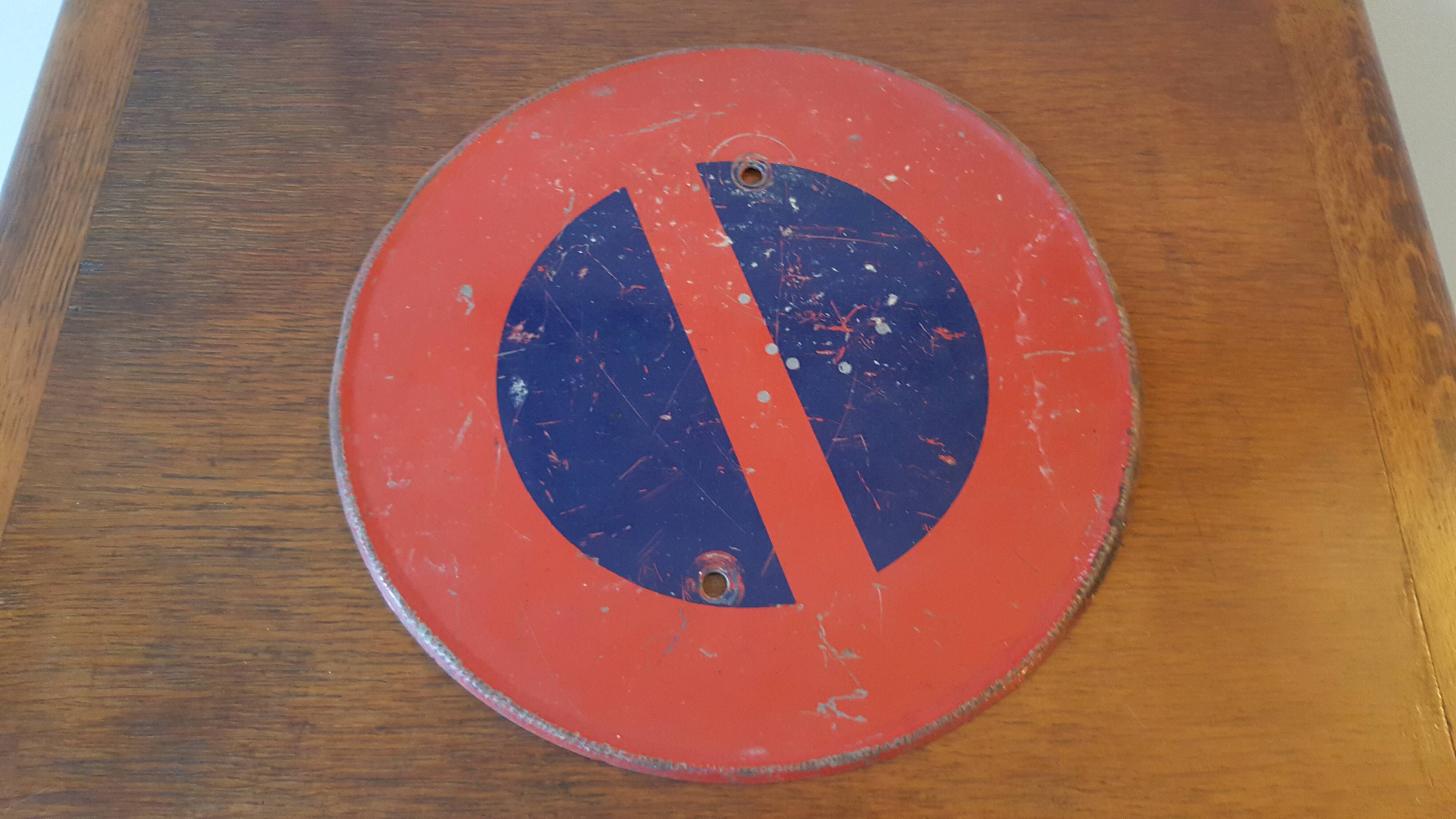 Old no parking sign