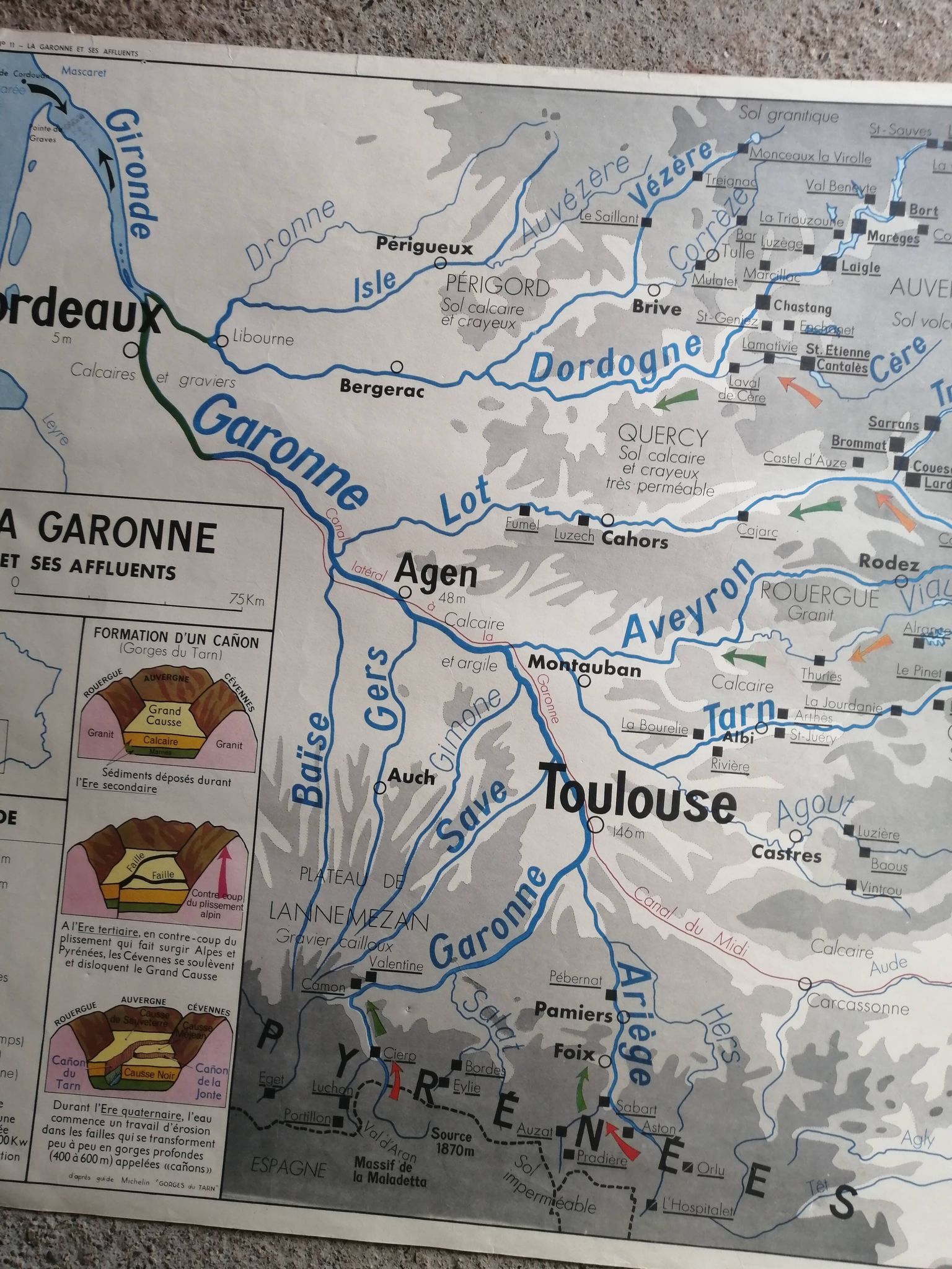 Old MDI school map: France “Industrial crops and forests”