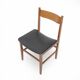 Chaises en bois vintage avec siège rembourré, années 1950, lot de 4
