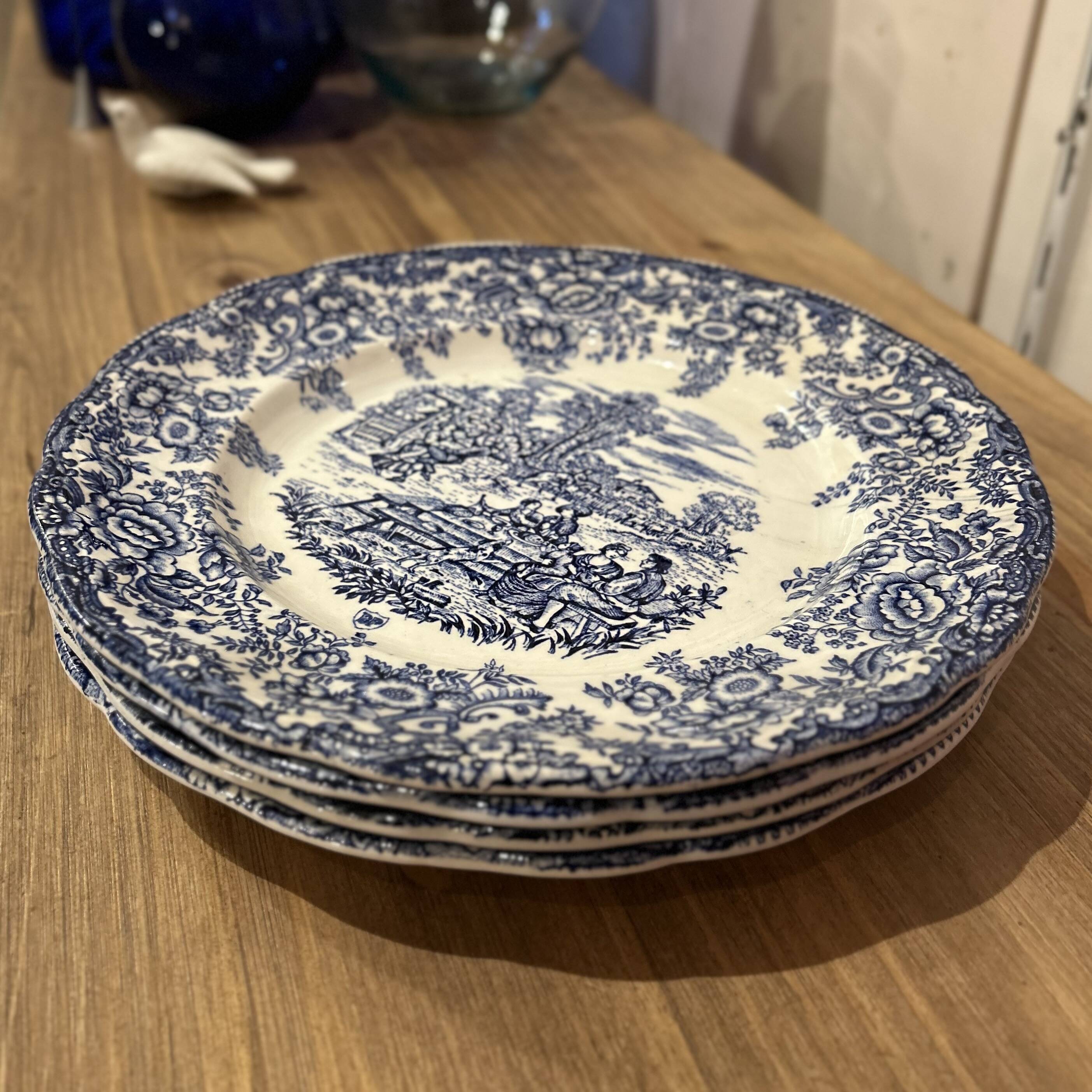 Set of 4 flat PB advertising plates