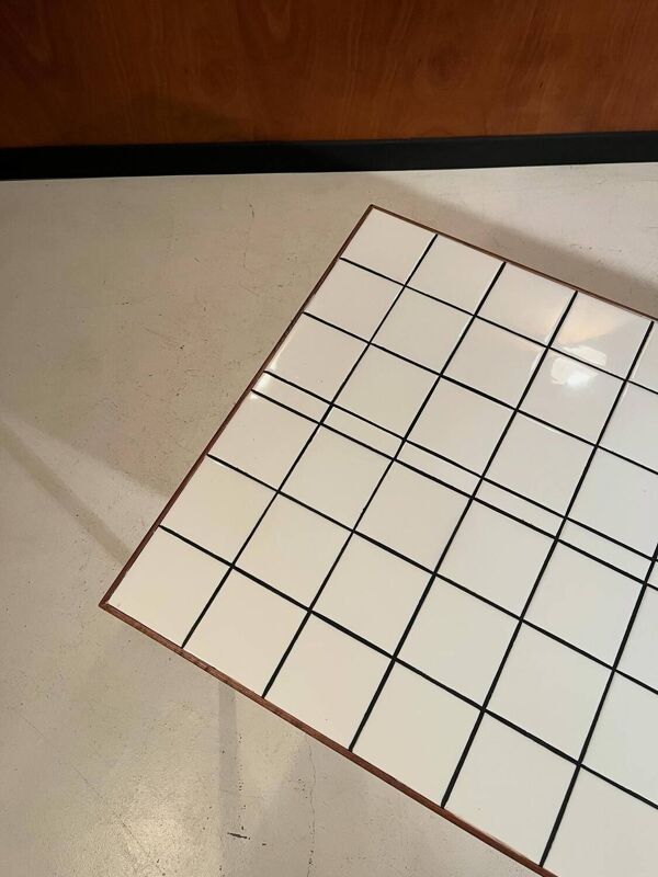 Table de salle à manger sur mesure « acier et faïence »