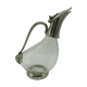 Decanter carafe glass and silver metal duck shape