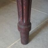 Louis XVI style console table in oak and leather